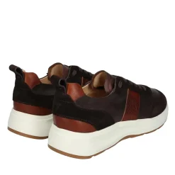 Heinrich Dinkelacker Der Toronto Sneaker CL in Weiß mit Bordeaux-Akzent dunkel-braun Low-Top-Sneaker
