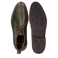 Heinrich Dinkelacker George Boots Genf Plain N dunkel-grün Schnürstiefel