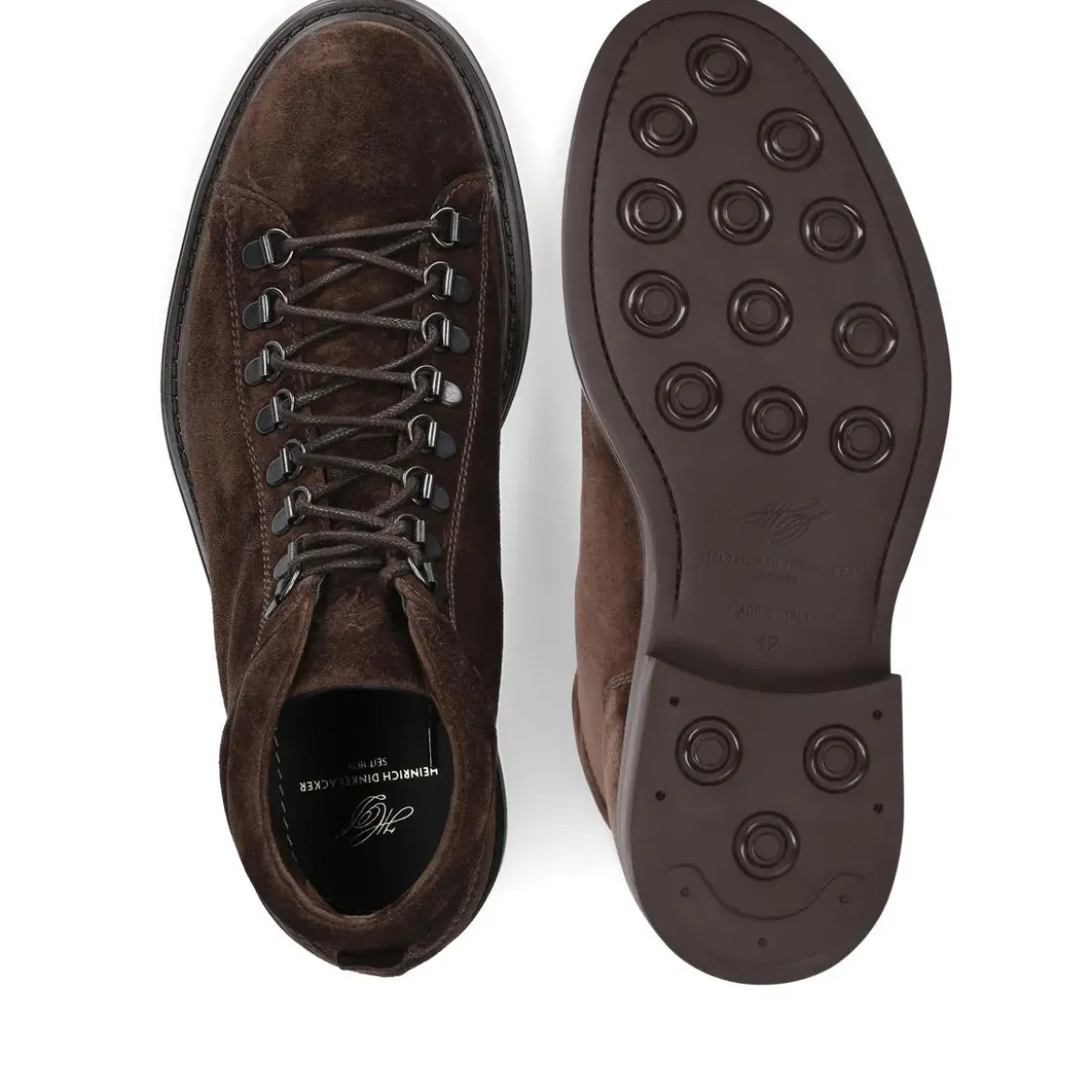 Heinrich Dinkelacker Hiking Boots Florenz Plain V dunkel-braun Schnürstiefel