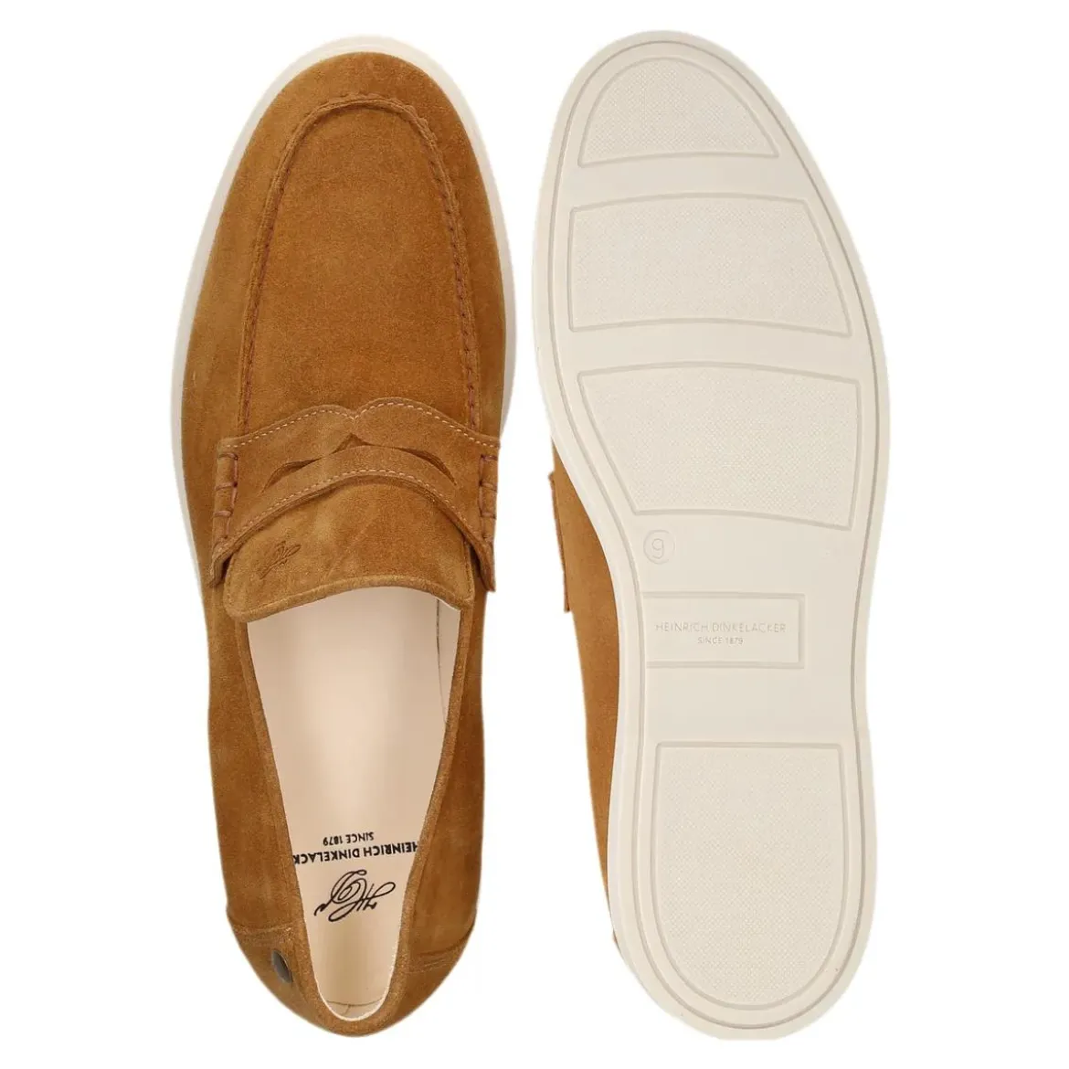 Heinrich Dinkelacker Loafer Genua Plain Loafer V mittel-braun Loafer