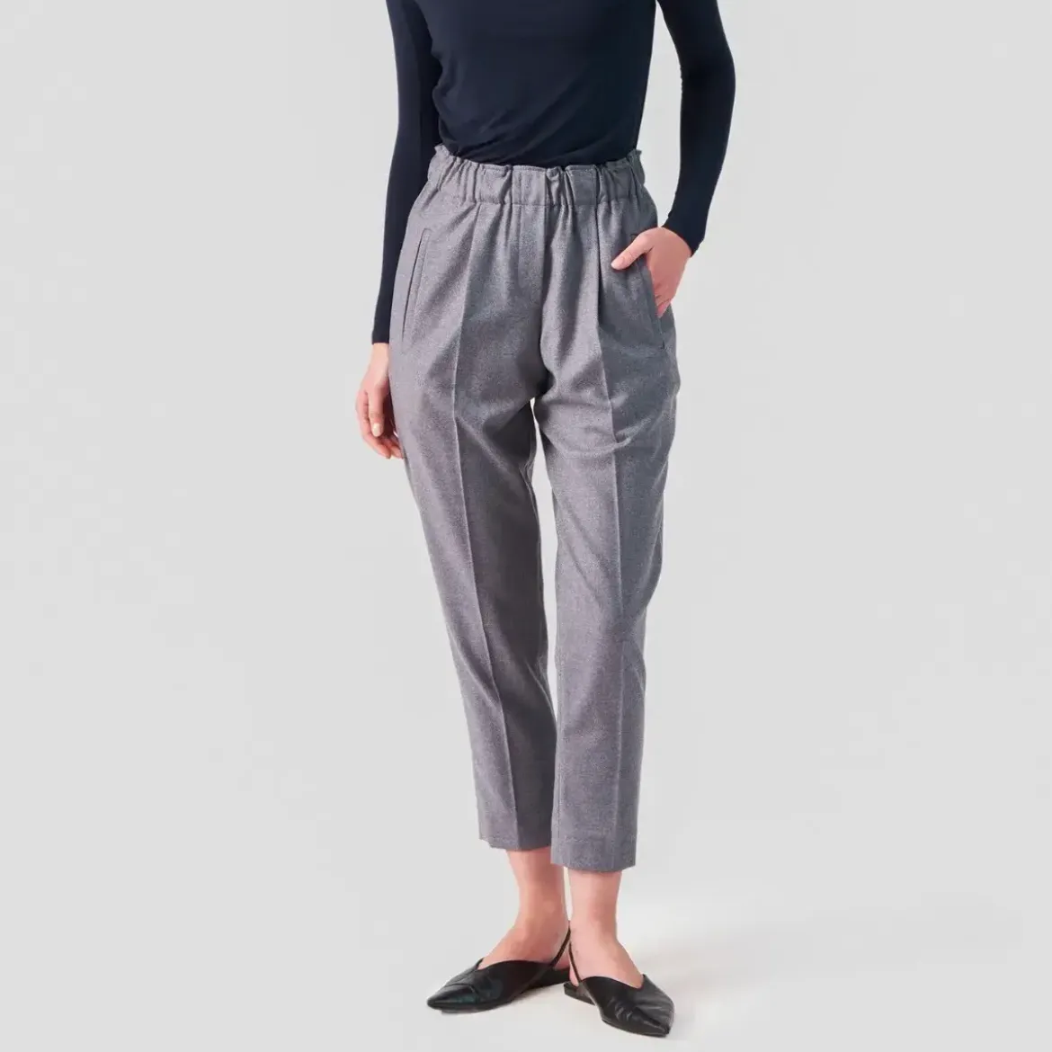 Helene Galwas Hose im Jogger-Stil aus Wolle LOLA grau Hose