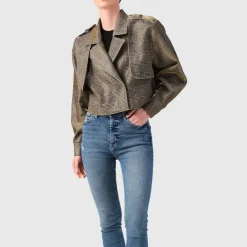 Helene Galwas Karierte Kurzjacke JEMINA gold Blazer