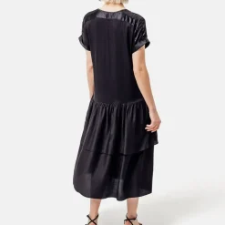 Helene Galwas Kurzarmkleid AVARE schwarz Midikleid