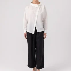 Helene Galwas Lockere Bluse mit Stehkragen JACKIE weiss Bluse
