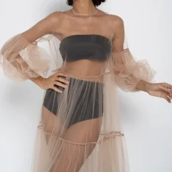 Helene Galwas Netzkleid ALENA nude Maxikleid