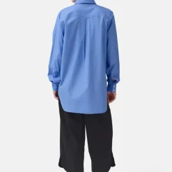 Helene Galwas Oversize Blusenhemd LUKA mittel-blau Bluse