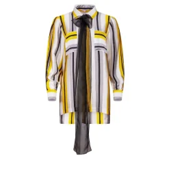 Helene Galwas Oversize Bluse aus Seidensatin JACQUELINE gelb Bluse
