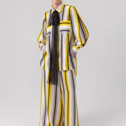 Helene Galwas Oversize Bluse aus Seidensatin JACQUELINE gelb Bluse