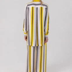 Helene Galwas Oversize Bluse aus Seidensatin JACQUELINE gelb Bluse