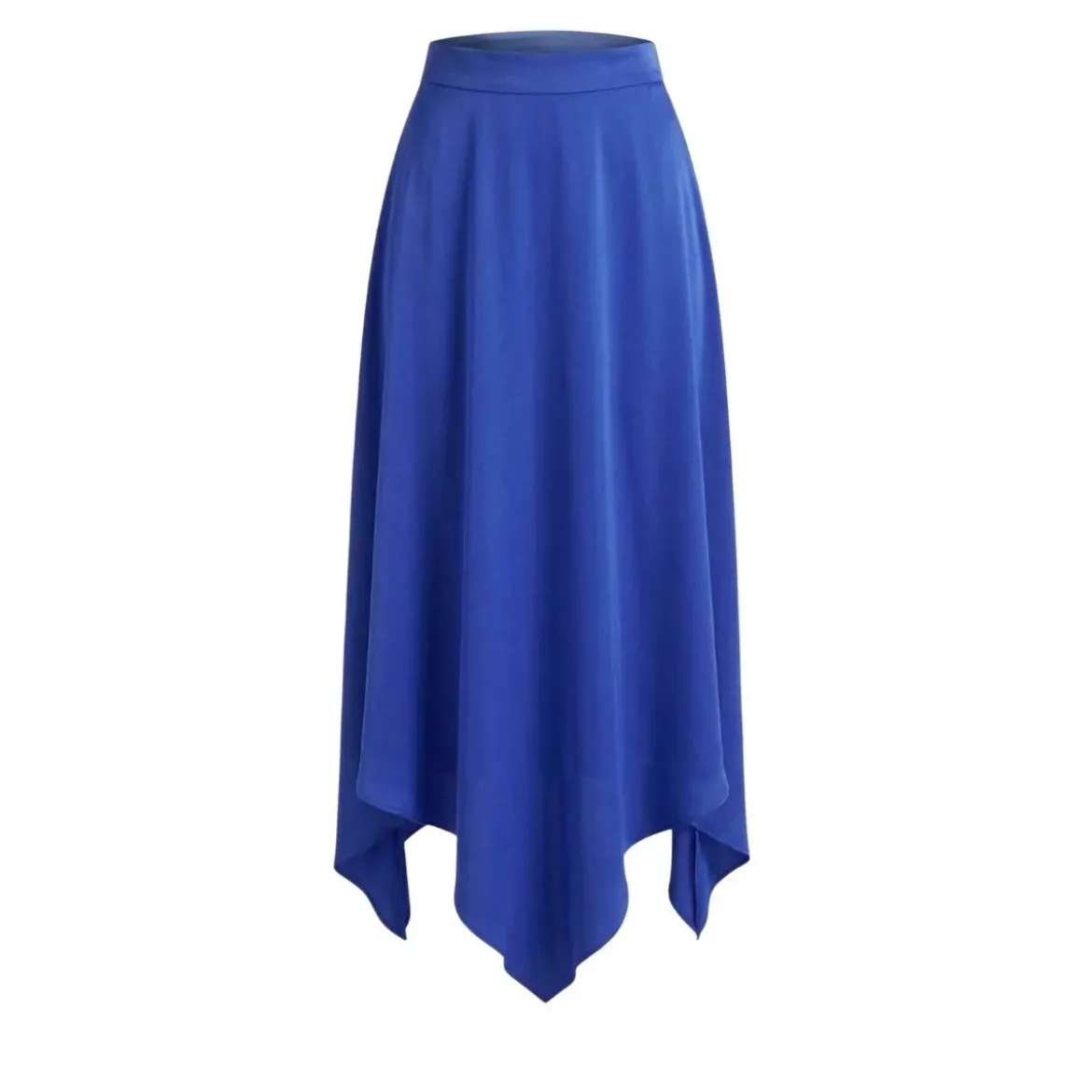 Helene Galwas Rock aus Seidensatin ILKARE blau Midirock