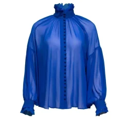 Helene Galwas Seidenbluse BABETT blau Bluse