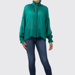 Helene Galwas Seidenbluse BABETT grün Bluse