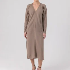 Helene Galwas Wollkleid CHLOÉRE mittel-braun Midikleid