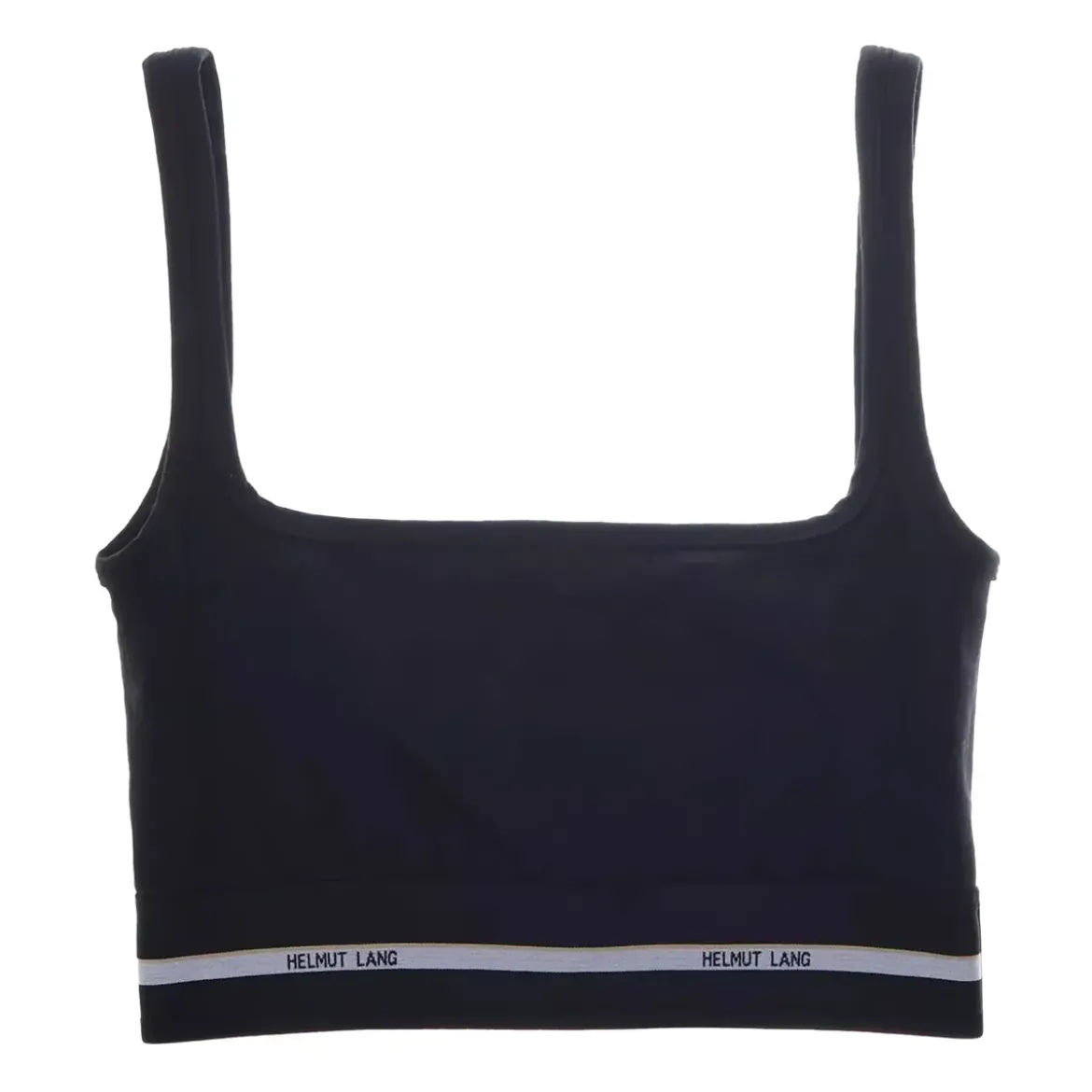 Helmut Lang Logo Bralette Top Schwarz Crop-Top