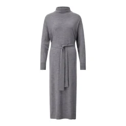 Hemisphere Langes Strickkleid aus Merinowolle Grau Strickkleid