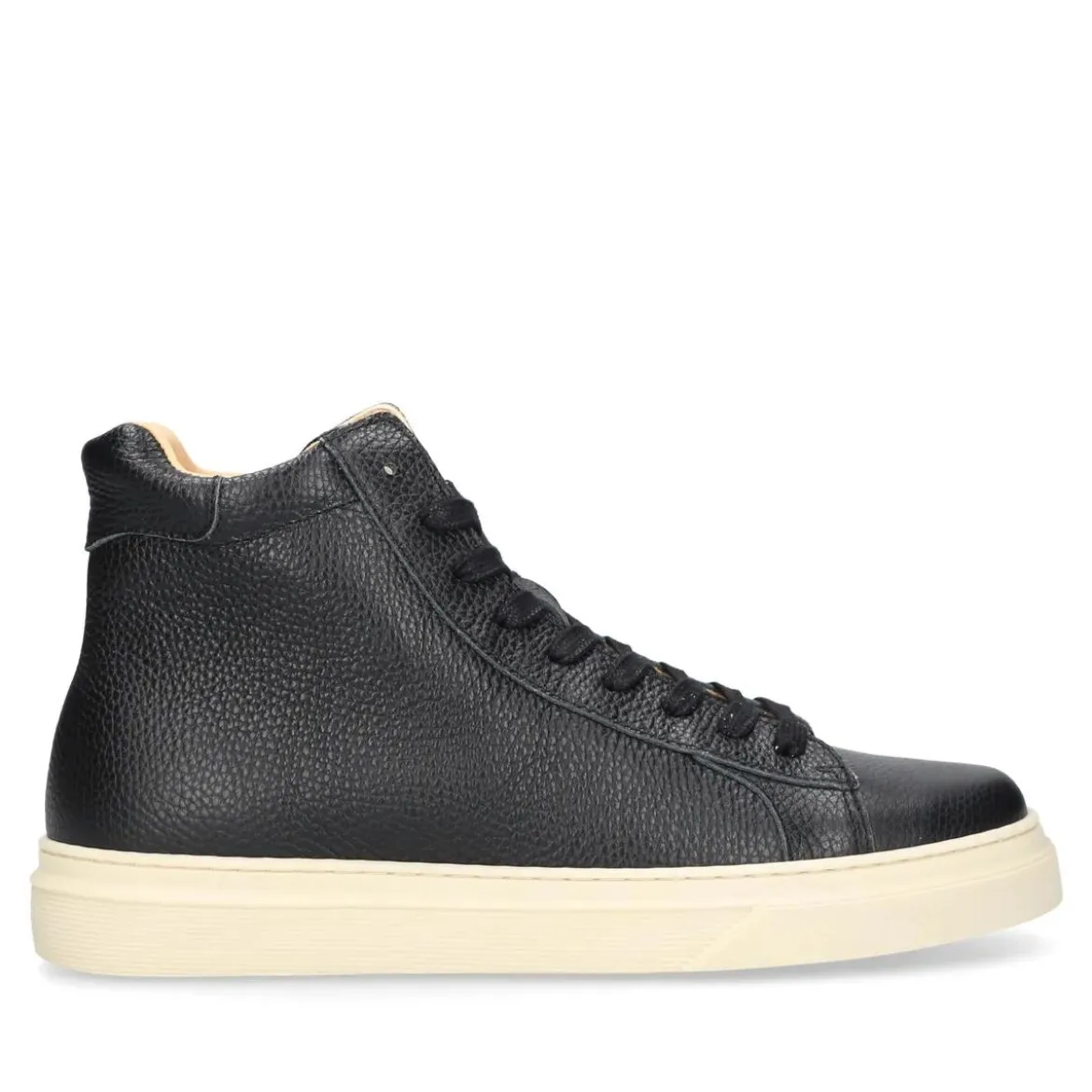 Henry Stevens Der Travis High-Top Sneaker in Schwarz ist aus gep schwarz Low-Top-Sneaker