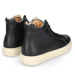 Henry Stevens Der Travis High-Top Sneaker in Schwarz ist aus gep schwarz Low-Top-Sneaker