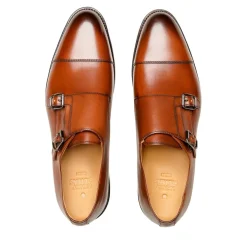 Henry Stevens Schnallenschuhe Marshall CDM mittel-braun Flache Schuhe