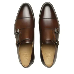 Henry Stevens Schnallenschuhe Marshall CDM dunkel-braun Flache Schuhe