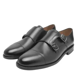 Henry Stevens Schnallenschuh Winston CDM schwarz Flache Schuhe