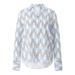 Herzensangelegenheit Seidenbluse mit Muster Weiß Bluse
