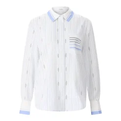 Herzensangelegenheit Seidenbluse mit Streifenmuster weiß Bluse