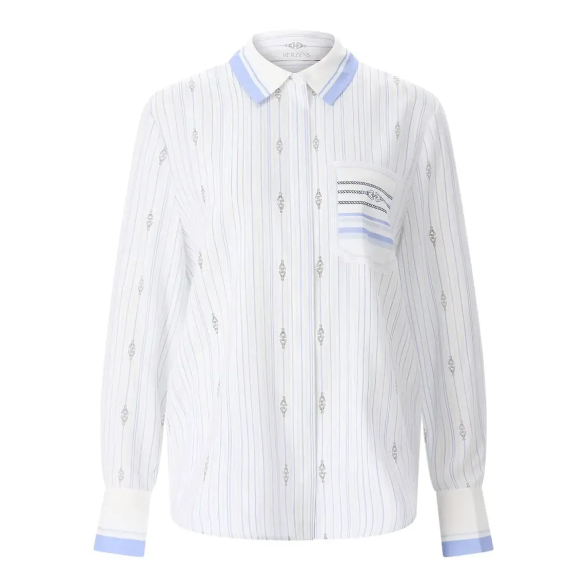 Herzensangelegenheit Seidenbluse mit Streifenmuster weiß Bluse