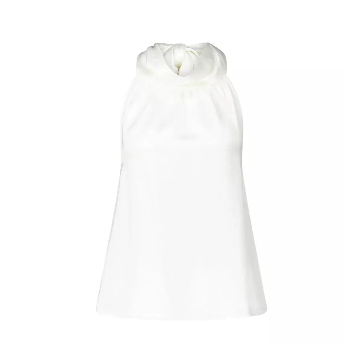 Hugo Top Charloti in Satin-Optik mit Bindeband Weiß Top