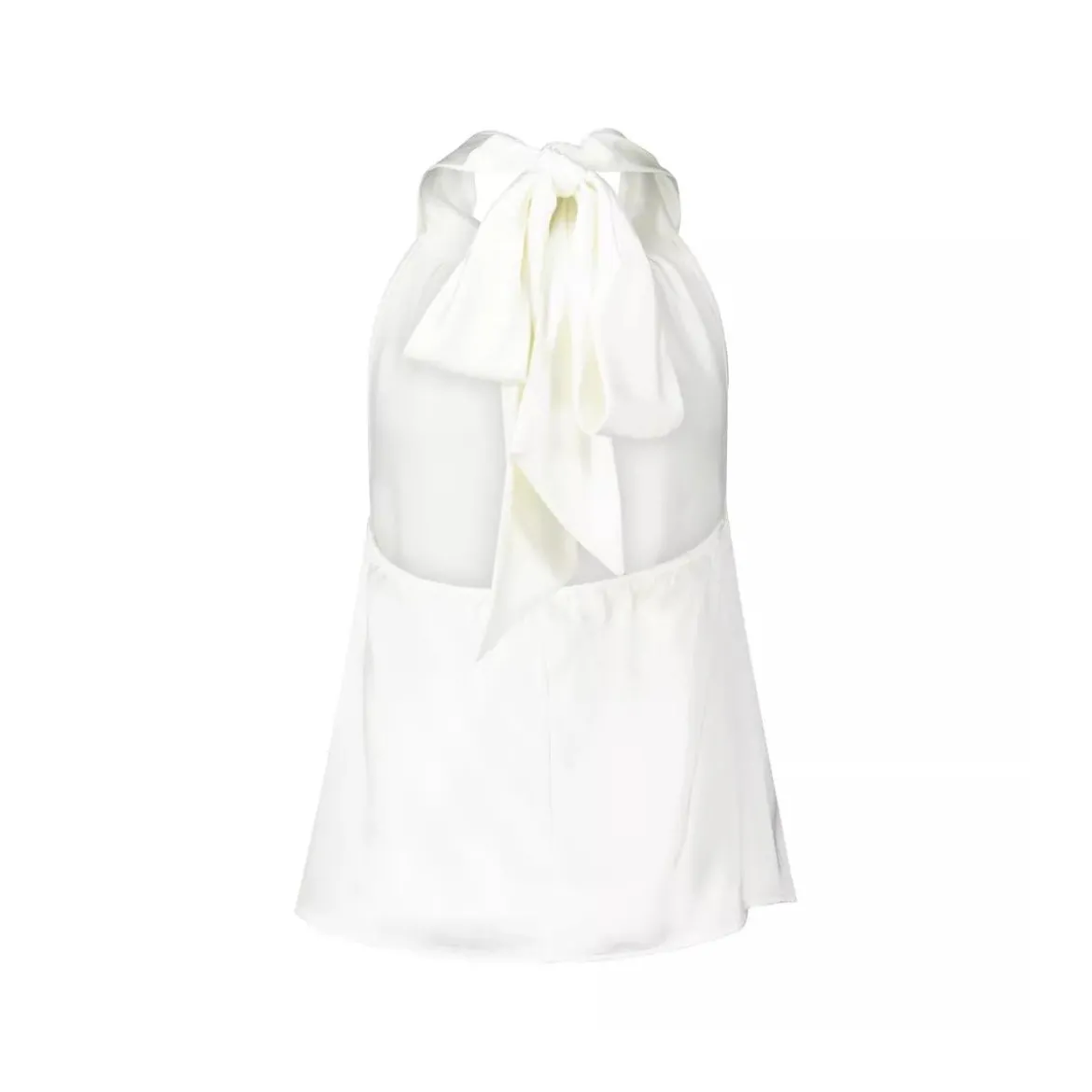 Hugo Top Charloti in Satin-Optik mit Bindeband Weiß Top