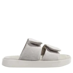 INUIKII Classic Suede Velcro Grey Slides