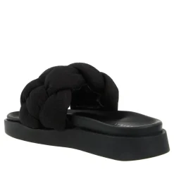 INUIKII Oversized Lino Braid Black Slides