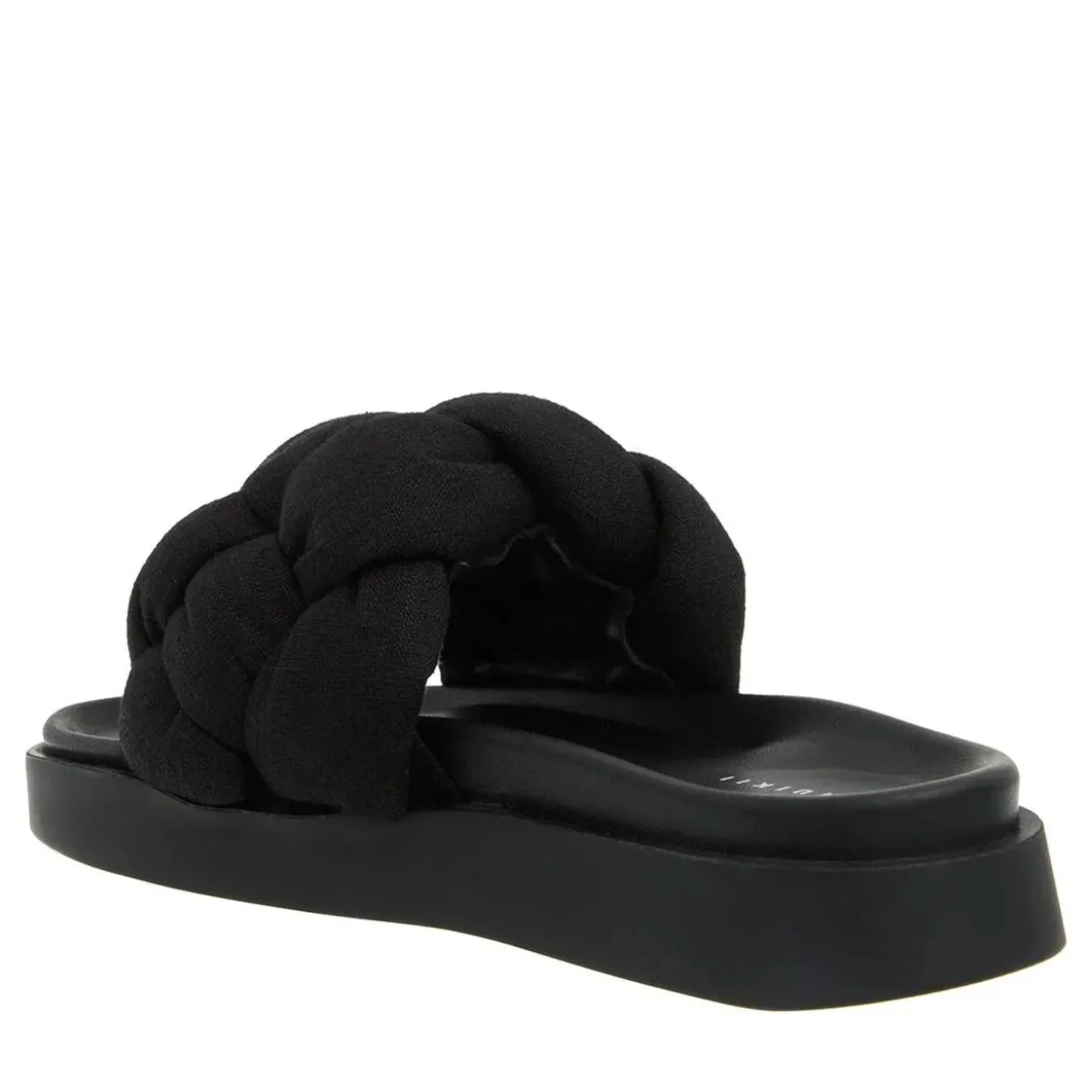 INUIKII Oversized Lino Braid Black Slides