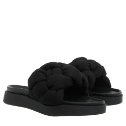 INUIKII Oversized Lino Braid Black Slides