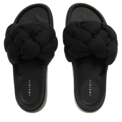 INUIKII Oversized Lino Braid Black Slides