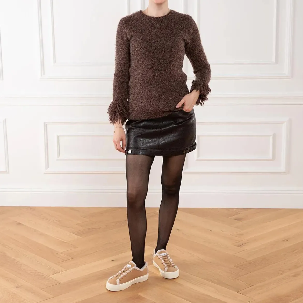 INUIKII Shearling Low Beige Low-Top-Sneaker