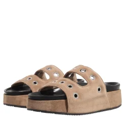 INUIKII Suede Studs Taupe Slides