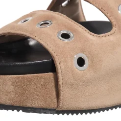 INUIKII Suede Studs Taupe Slides