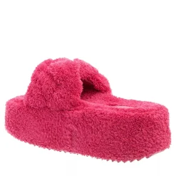 INUIKII Teddy Braided Fuchsia Slides