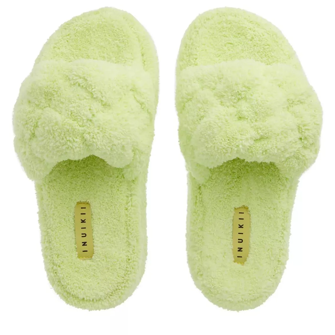 INUIKII Teddy Braided Lime Slides