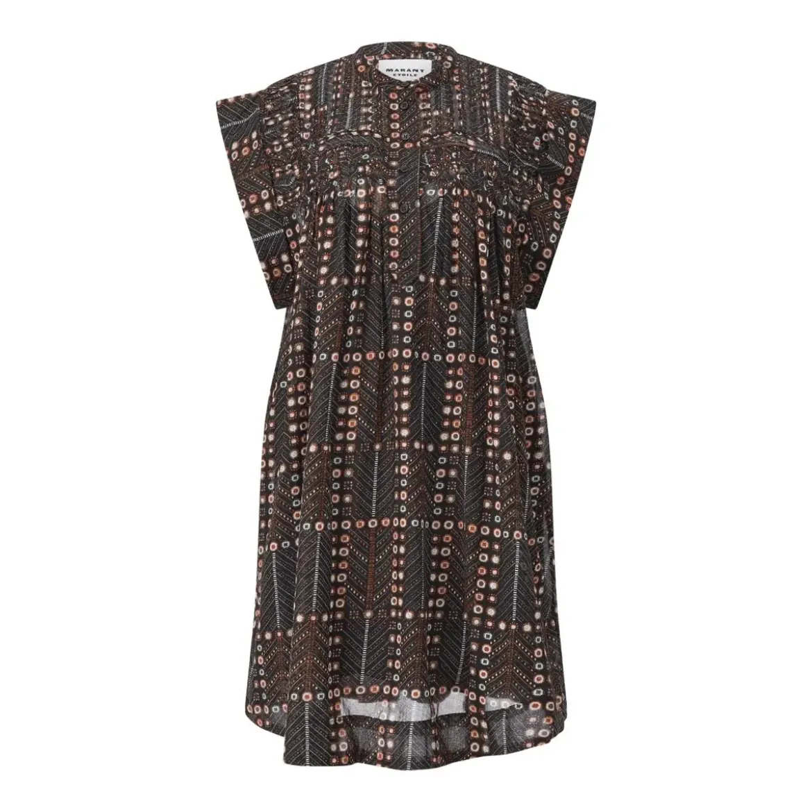 Isabel Marant Midikleid mit Muster Schwarz Midikleid