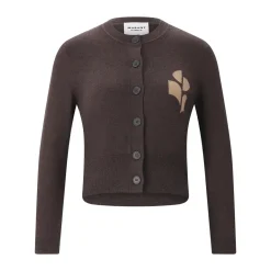 Isabel Marant Strickjacke Newton mit Logo braun Strickjacke