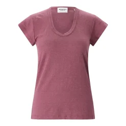Isabel Marant T-Shirt Zankou aus Leinen Lila T-Shirt