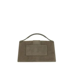 Jacquemus Structured Suede Leather Le Bambino Bag Grey Crossbody Bag