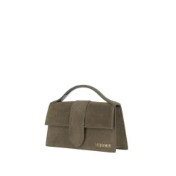 Jacquemus Structured Suede Leather Le Bambino Bag Grey Crossbody Bag