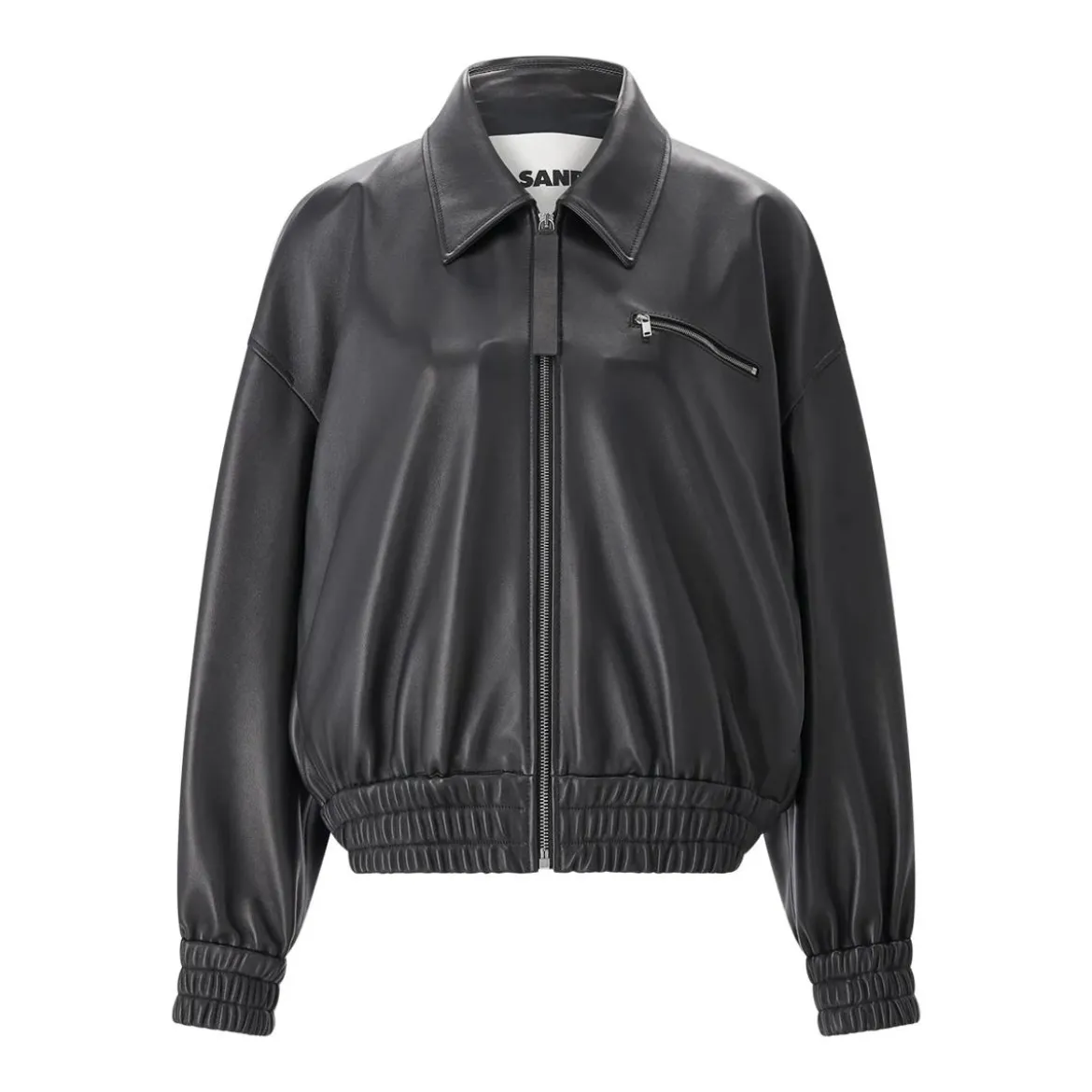 Jil Sander Jacke aus Leder schwarz Lederjacke