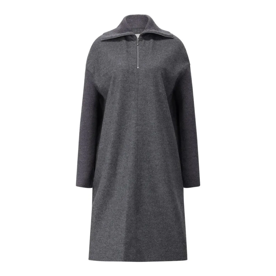 Jil Sander Midikleid aus Wolle Grau Midikleid