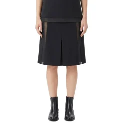 Jil Sander Midirock aus Schurwolle schwarz Maxirock