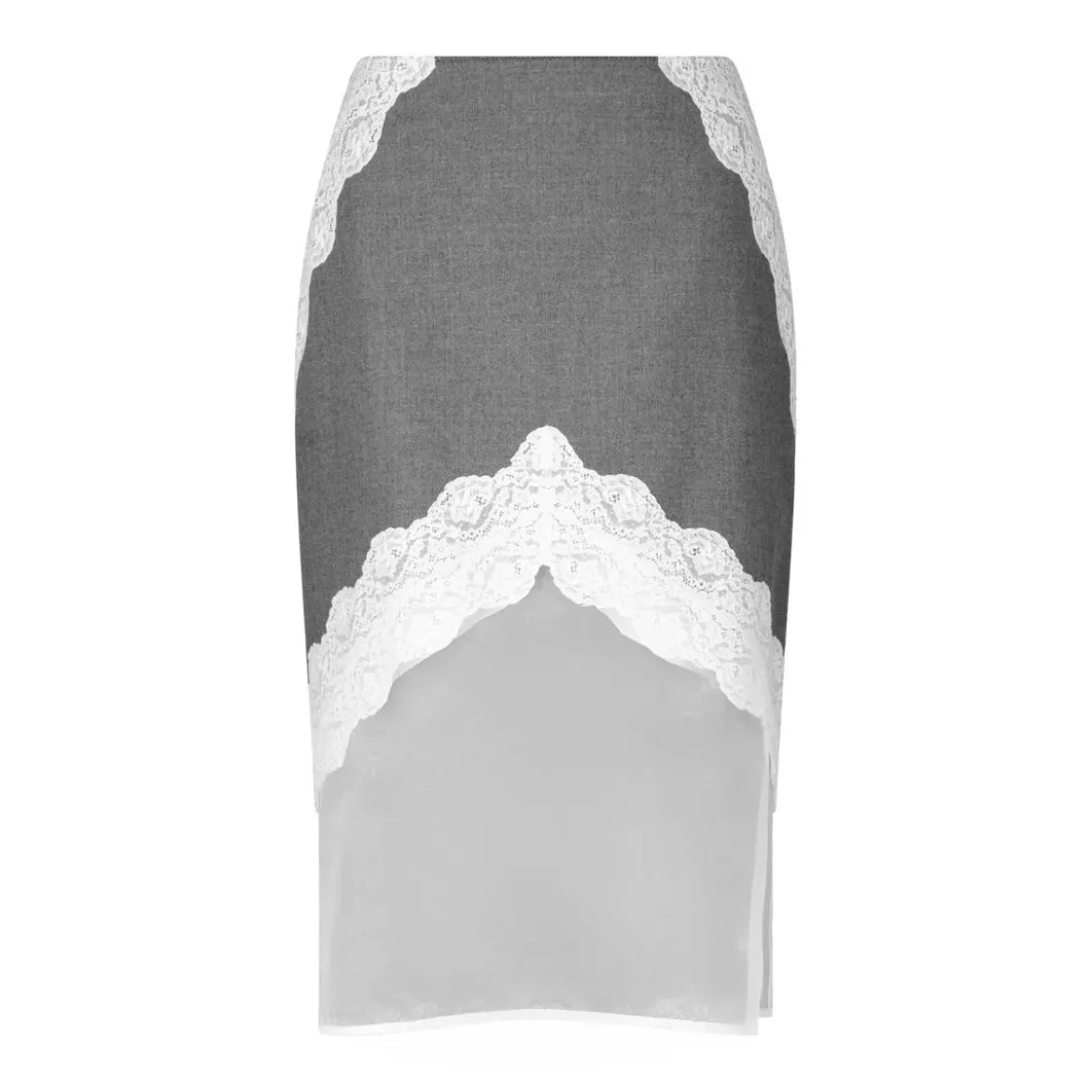 Jil Sander Midirock aus Wollcanvas Grau Midirock