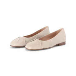 Jubile' Ballerinas mit Raffung beige Schnürschuhe