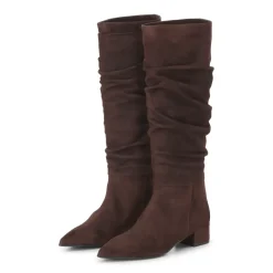 Jubile' Hohe Stiefel aus Veloursleder braun Schnürschuhe